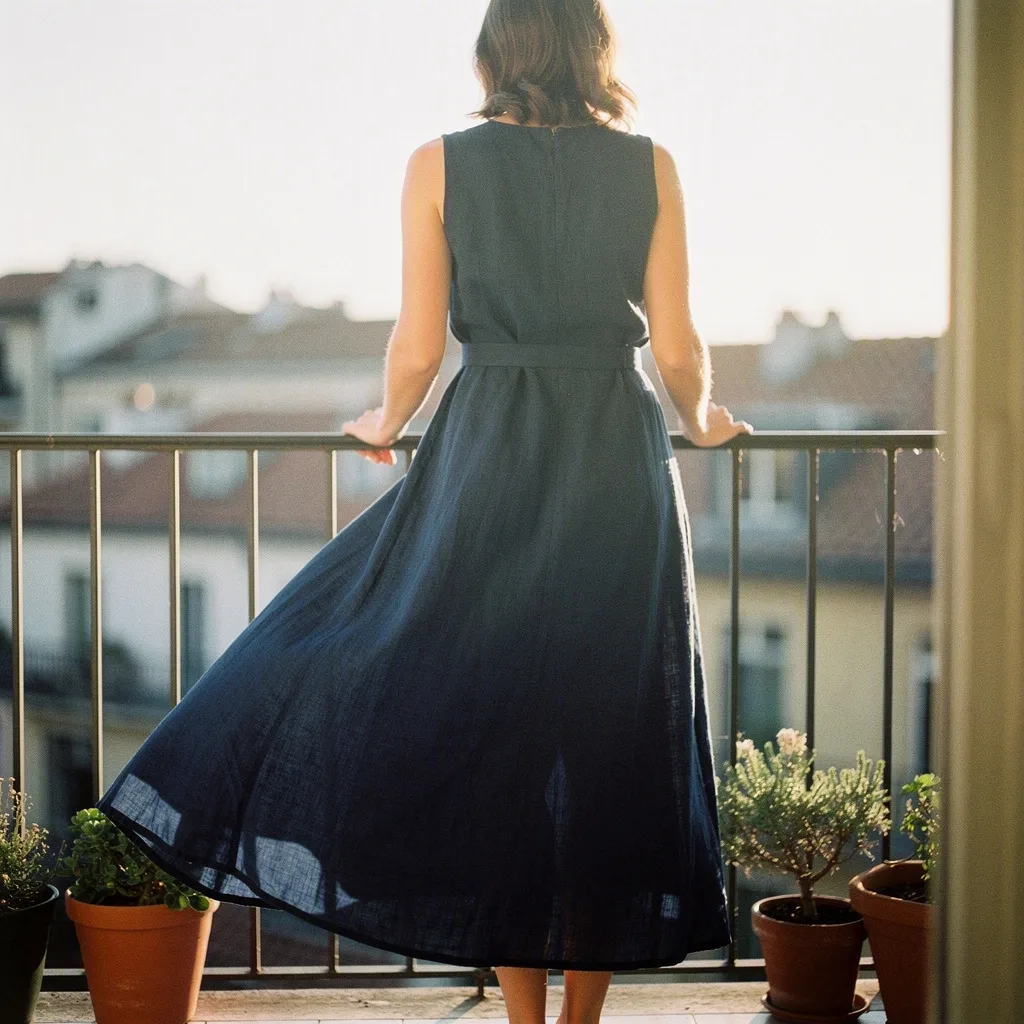 The long dress, indigo