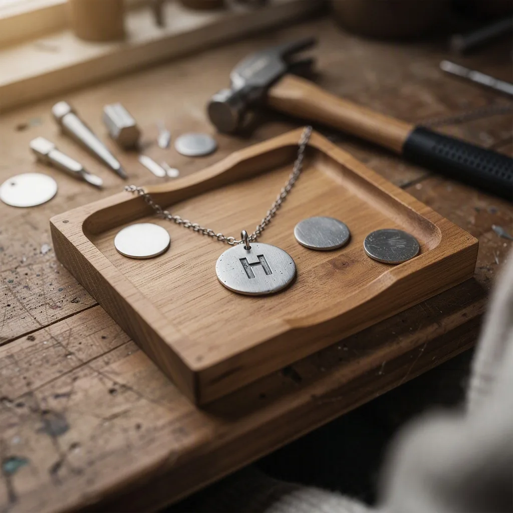 Hand-Stamped Initial Necklace